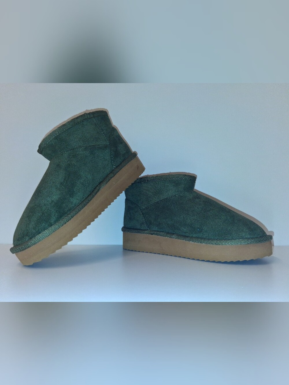 The Children's Place Kids Olive Green Faux Suede Winter Boots (Size: 2)